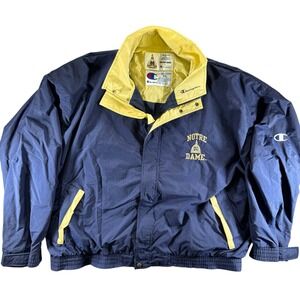 Vtg Champion Notre Dame Windbreaker Jacket Mens XL Fighting Irish Embroidered